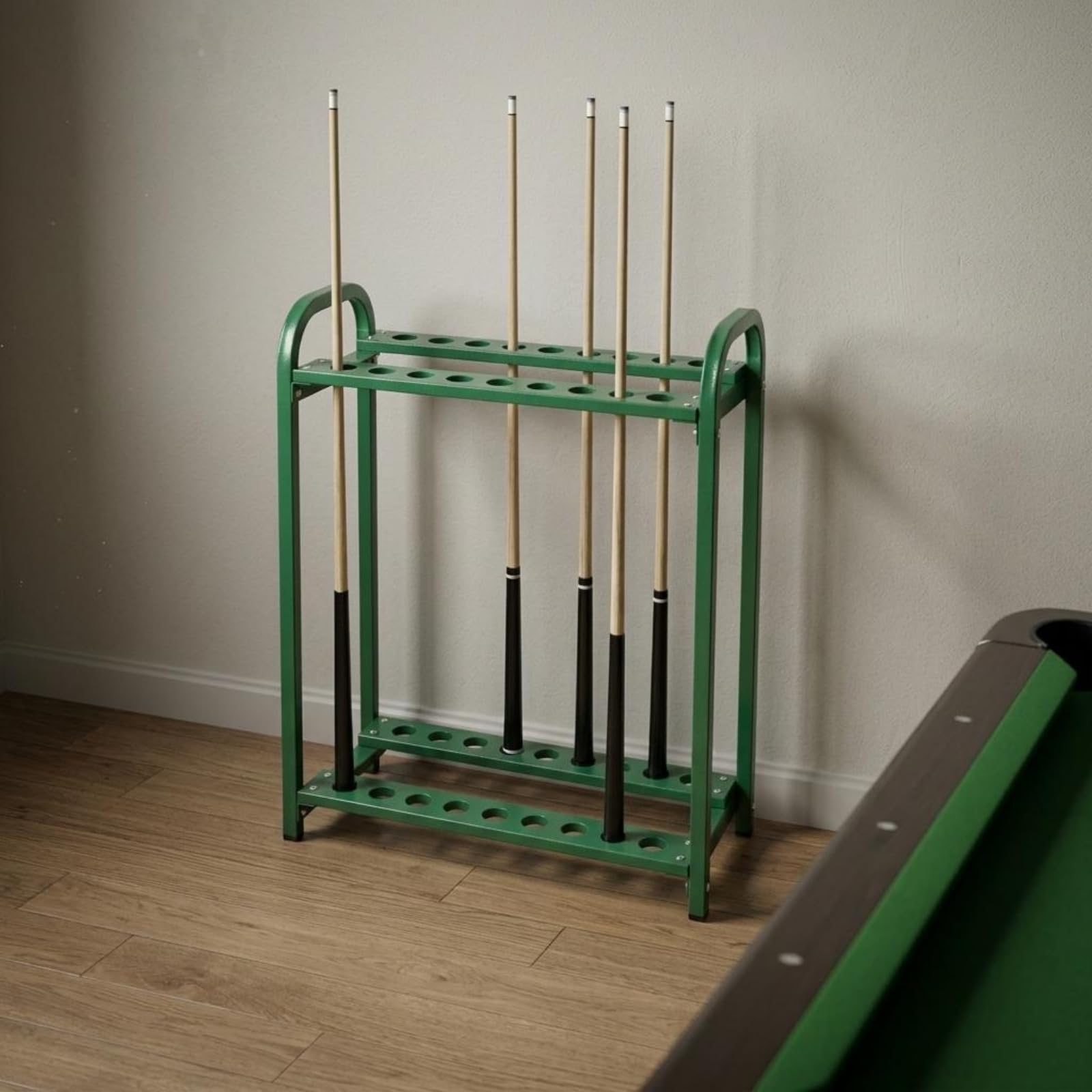 Soporte para Palos de Golf Organizador Estante Portapalos Porta Cañas Portacues Estructura Sólida de Acero y Dos Niveles Evita Desorden y Protege