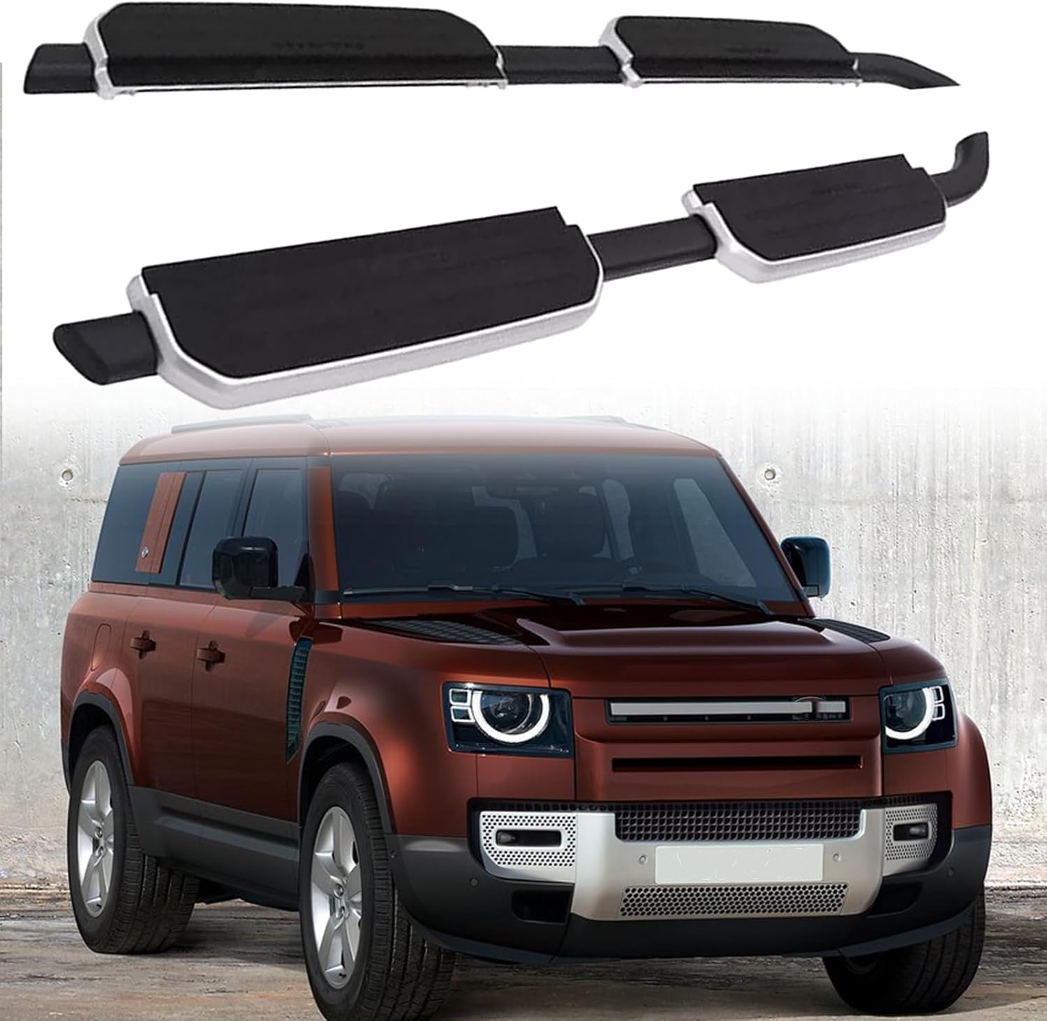 Running Board Side Step Pedal Nerf Bar Fits for LR Defender 110 130 2020 2021 2022 2023 2024 2025 2026 2Pcs Fixed Side Bar