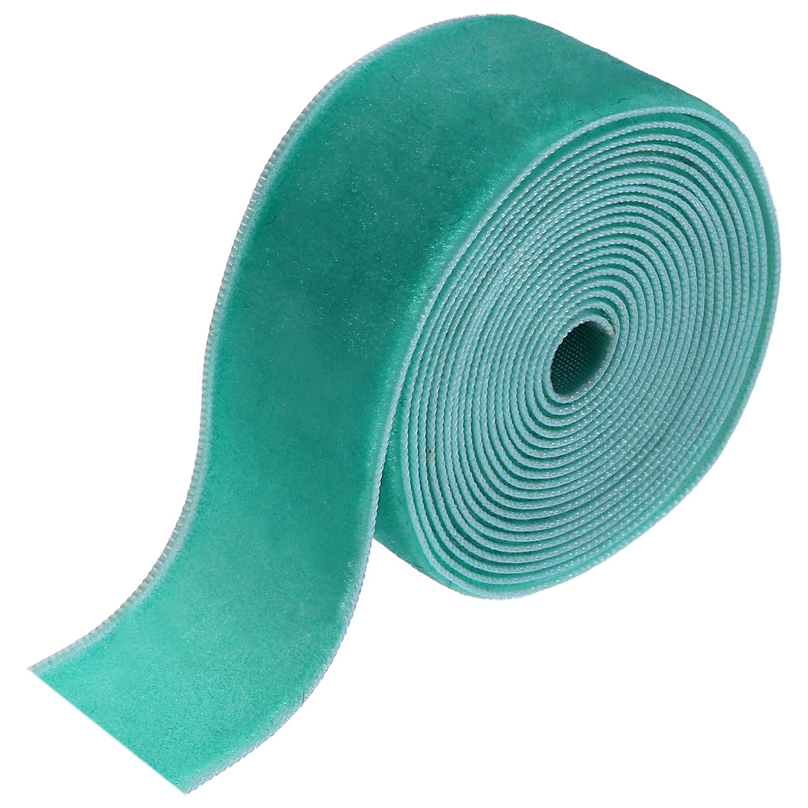 sourcing map Velvet Ribbon 2.5cm x 1.8m Single Face Spool Lake Green — image 1