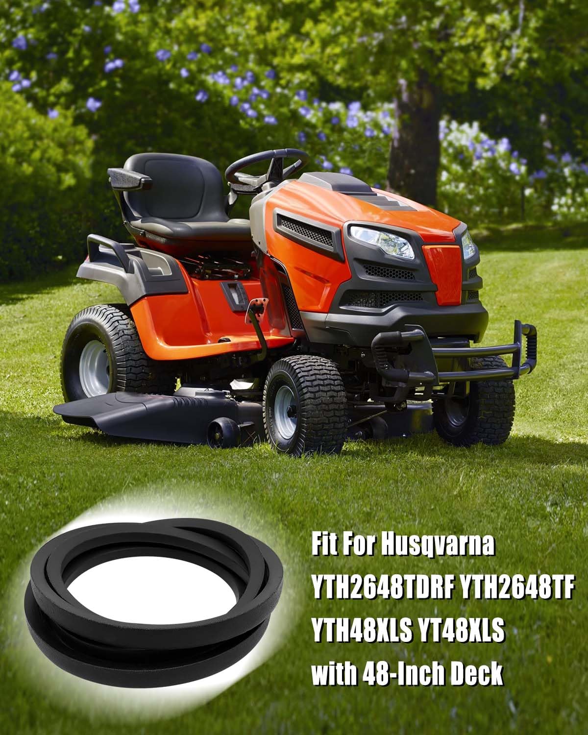 Correa de cubierta de 5/8 x 134 pulgadas para tractor cortacésped Husqvarna de 48 pulgadas GT48LS YT48LS GT48LS GTH26V48LS, correa de transmisión de repuesto 574845602 754-04319 954-04319