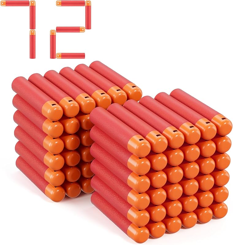 Mega Darts Refills for Mega Guns,72/120 Pcs Mega Dart Bullets Fit for Nerf Mega Guns, Mega Series Blasters, Mega Darts Bulk, Red Darts Fits for Nerf Mega Blasters (0.79in W)