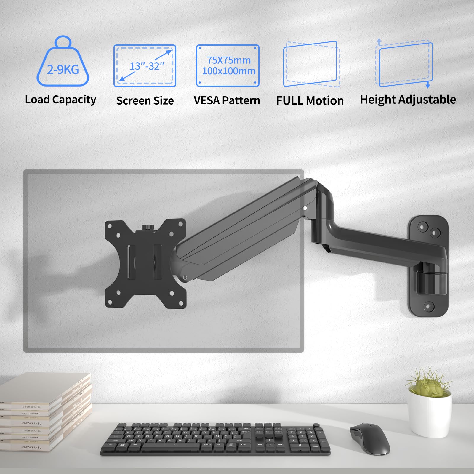 Suptek Supporto da parete per monitor 17-32 pollici VESA 75/100 mm WM01A