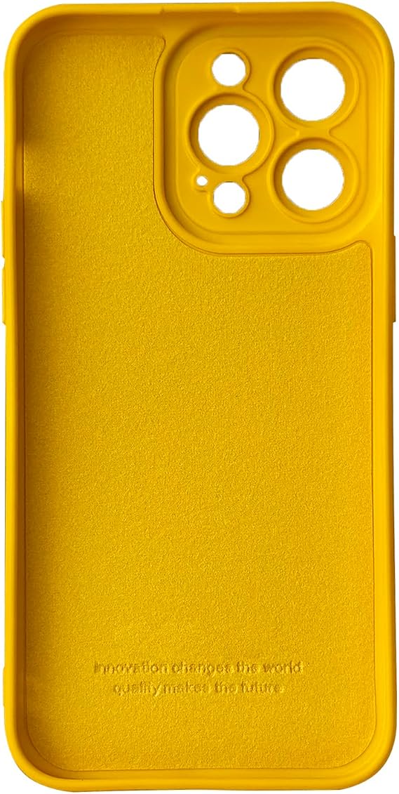 LOOKSEVEN for iPhone 14 Pro Case, Yellow Silicone TPU Rubber Back Cover Case Compatible for iPhone 14 Pro (6.1 inch)
