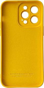 LOOKSEVEN for iPhone 14 Pro Case, Yellow Silicone TPU Rubber Back Cover Case Compatible for iPhone 14 Pro (6.1 inch)