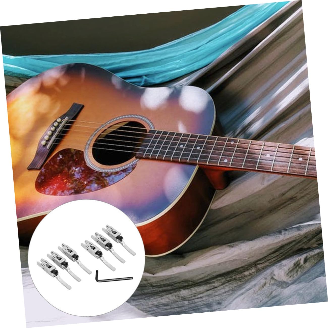ifundom Lot de 2 Pontets de Cordes Verrouillables en Métal pour Guitare Électrique 6 Pièces