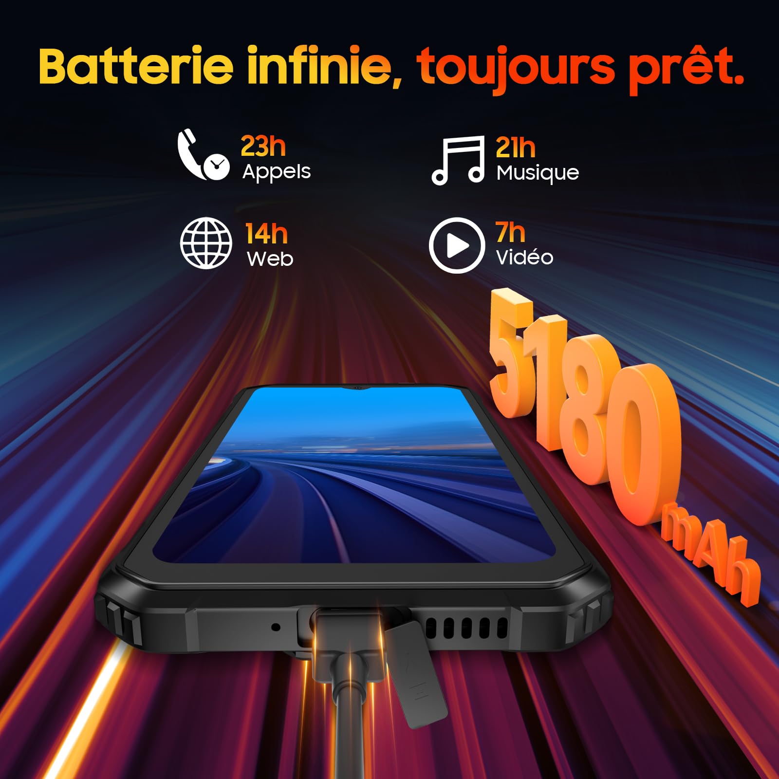 Blackview BV4800 Téléphone Portable Incassable,4Go+32Go-1To Extensible,Android 13,Écran 6.56''HD+,5180mAh,13MP+5MP, Dual SIM 4G Smartphone Incassable, Smartphone Pas Cher Face ID/GPS/2Ans Garantie
