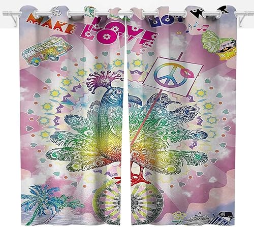 Miniatura 7 de Cortina de puerta de patio coral y verde azulado, 2 paneles de cortinas opacas para cortinas de fondo opacas (72 pulgadas de ancho) x 72 pulgadas de