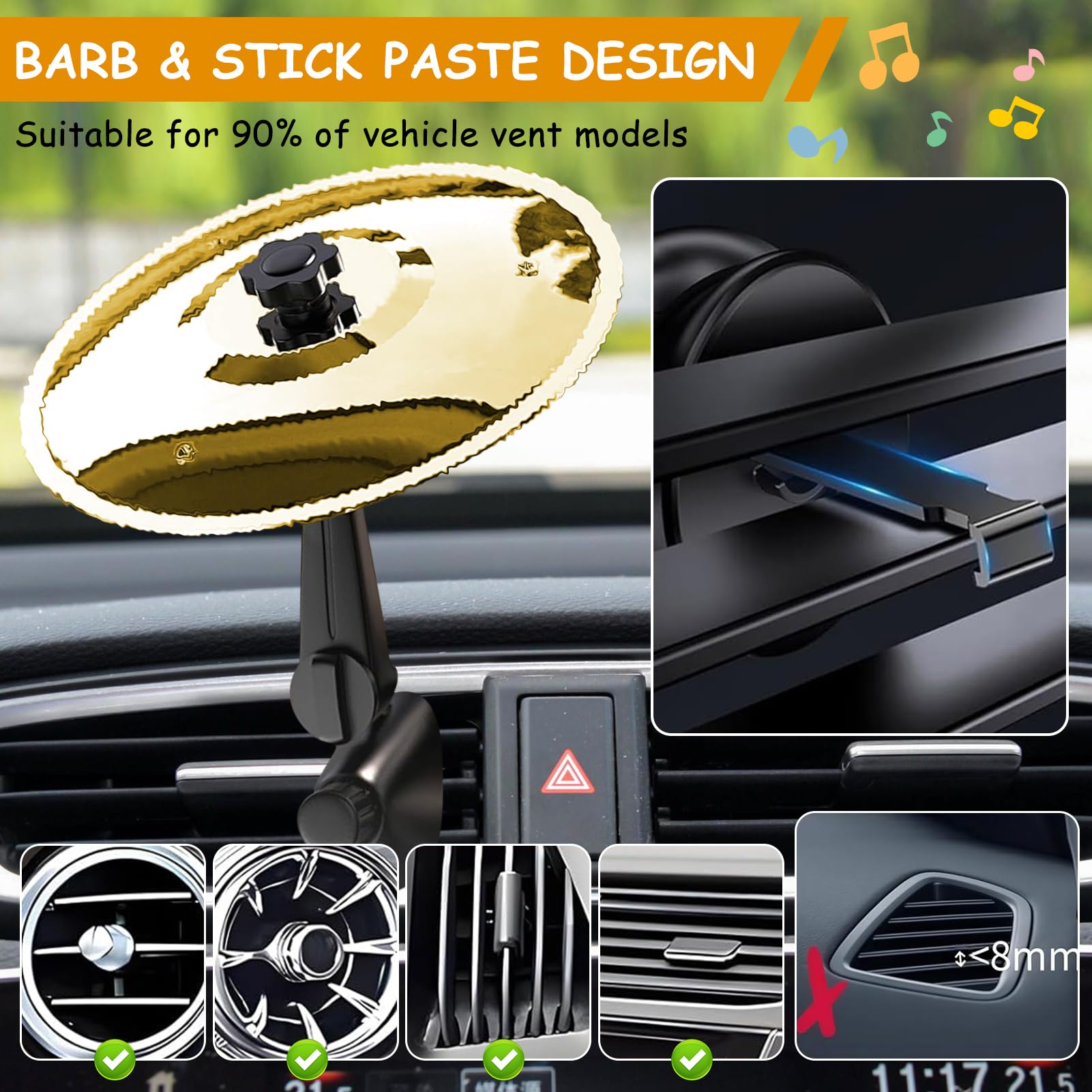 Grille D'aération De Cymbale, Cymbale De Voiture, Car Crash