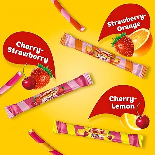 Miniatura 4 de Starburst Swirlers - Palitos de caramelo masticables, 105 unidades con embalaje Common Classic Candy Company