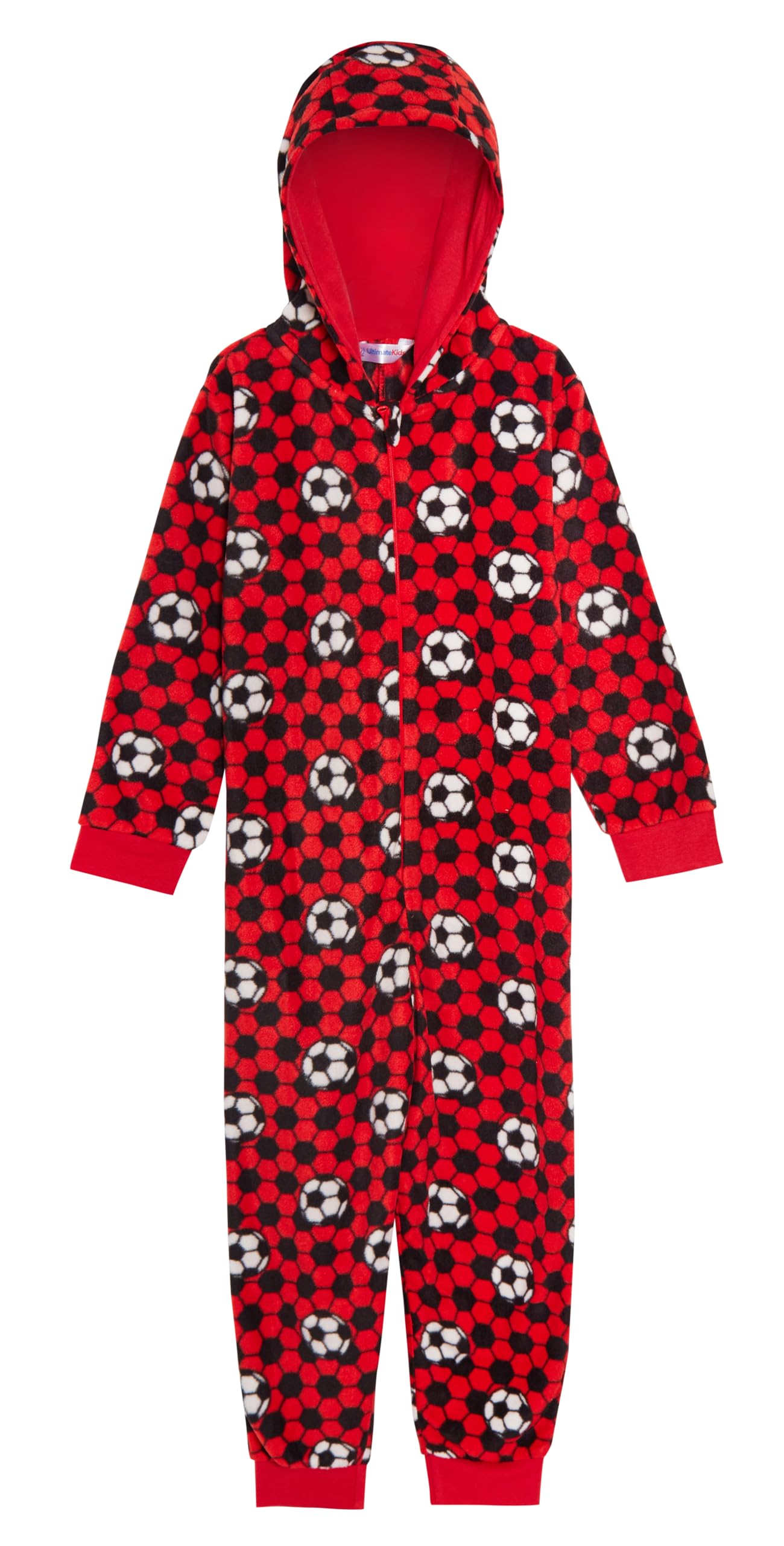 Pijama de forro polar para niños y niñas, color rojo y azul