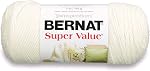 Bernat Super Value Fils, 7 oz, Gauge 4 Moyennes pires, naturelles