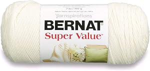 Bernat Super Value Yarn, 7 oz, Gauge 4 Medium Worsted, Natural