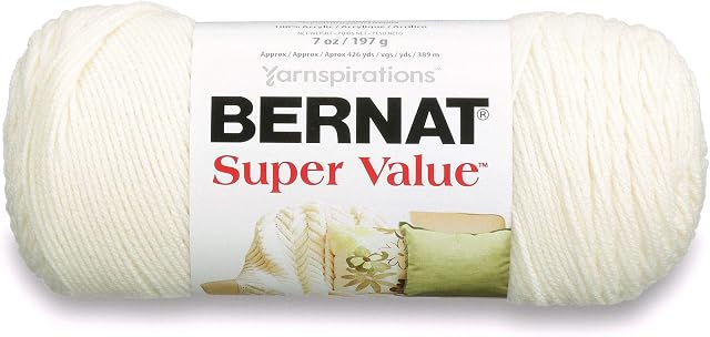 Bernat Super Value Fils, 7 oz, Gauge 4 Moyennes pires, naturelles