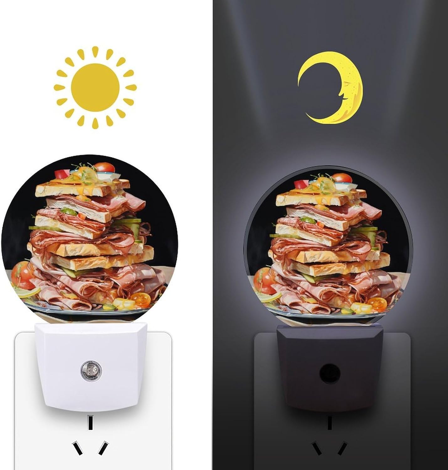 Ham Toast Plug-in LED Nightlight Wall Night Light image 3