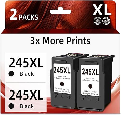 Skyink Cartucho de tinta compatible 245XL de repuesto para Canon 245 XL PG-245 PG245 (negro 2 unidades) para usar con MX490 TR4520 TS3322 TR4522