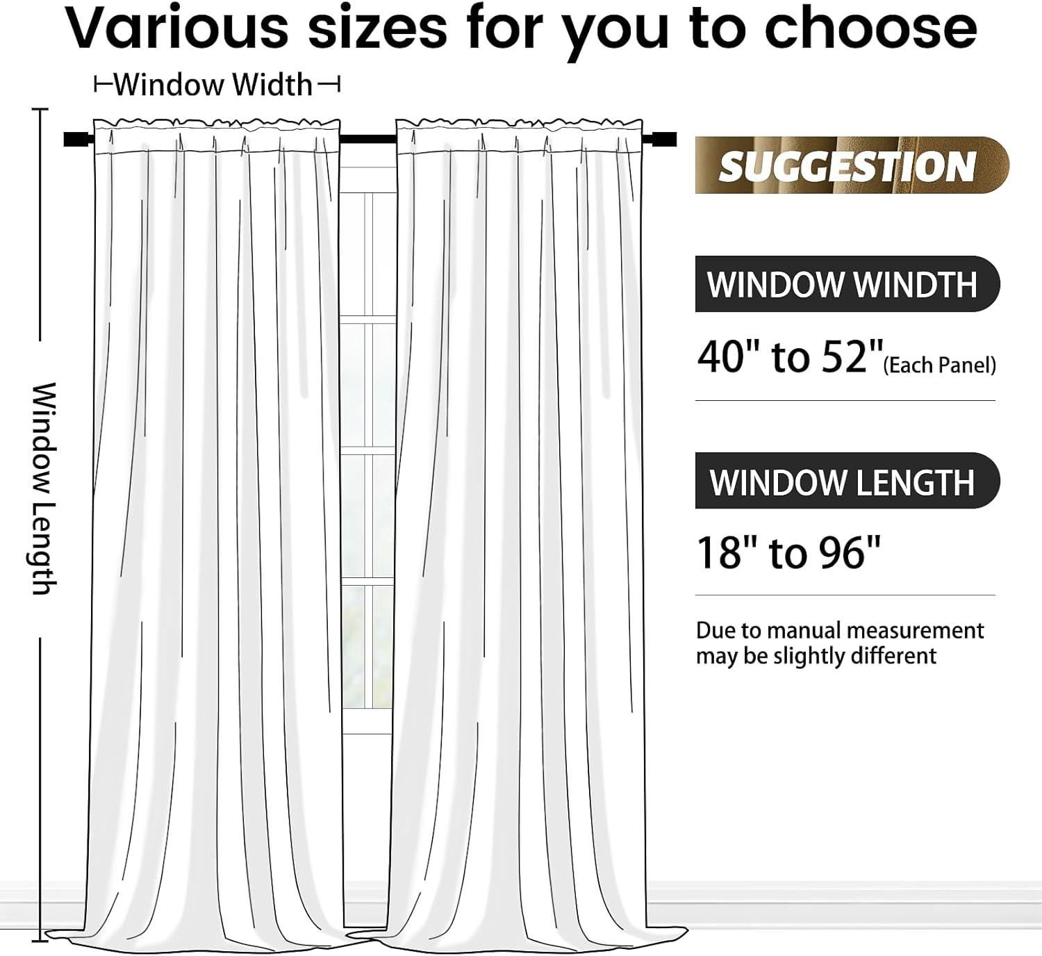 SimpleHome Golden Brown Velvet Curtains 96 Inches for Living Room,Rod Pocket Luxury Blackout Velvet Curtains Thermal Insulated 2 Panels Room Darkening Drapes,W52 x L96