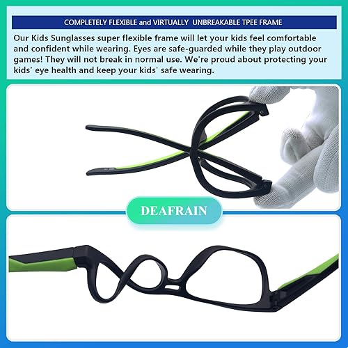 Miniatura 4 de Lentes de sol polarizados para niños, marco flexible TPEE 100% protección UV para niños y niñas de 5 a 13 años