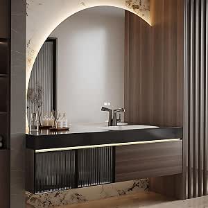 Amazon.com: ZGNBSD Luxury Bathroom Vanity with Sink - Floating Bathroom ... - Luxury Bathroom Vanities With Integrated Drawers