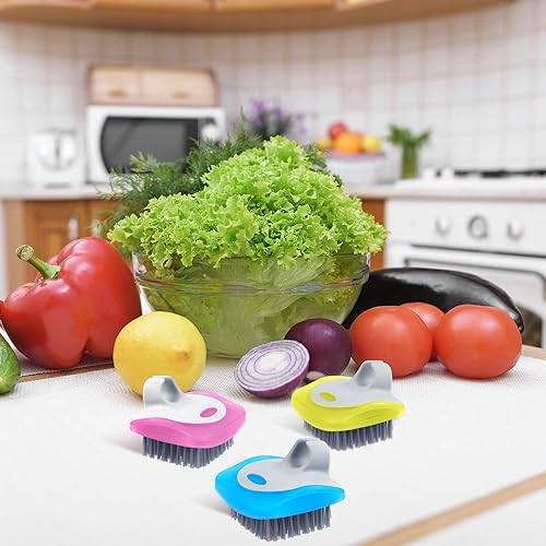 Miniatura 6 de Aodaer 4 piezas de cepillo para verduras, cepillo de silicona dura y suave, herramientas de limpieza de frutas laterales para verduras delicadas