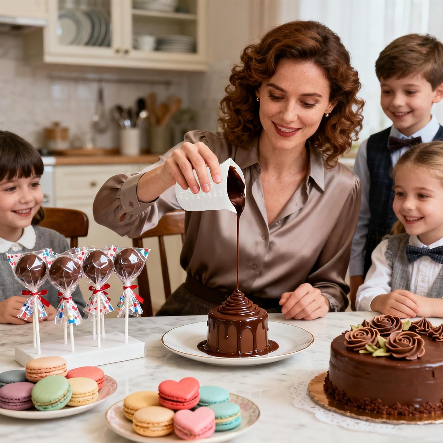 4 PCS Silicone Melting Cup for Chocolate Reusable Baking Tools for Melting Chocolate Includes 100ml 250ml 350ml Sizes for DIY Chocolate Molds and Various Melting Needs