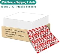 Vista 126 de MFLABEL 2x4 Shipping Labels - 25 Sheets (250 Labels) for Laser & Inkjet Printers, 10-UP FBA Address Stickers, Matte White Self-Adhesive Mailing