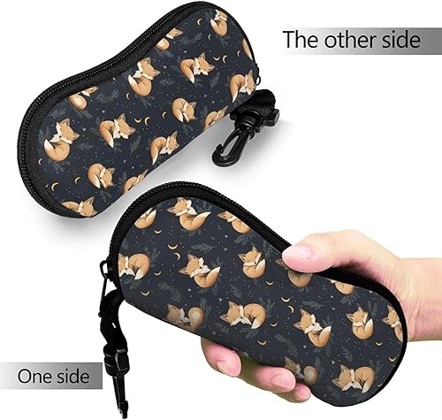 Miniatura 6 de Glasses Case - Cartoon Cute Fox 1 Print Sunglasses Case Soft Slim Lightweight Neoprene Zipper Glasses Organizer For Women Men