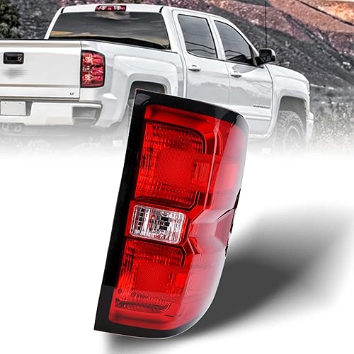 Conjunto de luz trasera estilo fábrica compatible con Chevrolet Silverado 1500 2500 HD GMC Sierra 3500 HD 2016-2019 con bombilla y arnés de luces