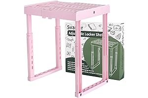 Adjustable Pink Locker Shelf - Perfect Storage for School, Gym, or Office