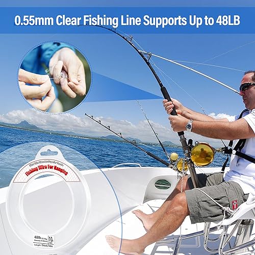 Miniatura 7 de Acejoz - Alambre de pesca transparente, línea de pesca de 656 pies, alambre transparente invisible para colgar, cuerda de nailon fuerte que soporta