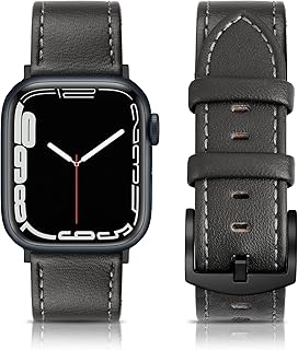 سوار جلد متوافق مع ساعة ابل - 4945 - 42 - 44 ملم للرجال والنساء من اديمينز طبيعي عتيق بديل لساعة اي ووتش سلسلة 8 - 7 - 6 - 5 - 4 - 3 - 2 - 1 - SE SE2