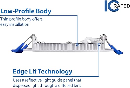 Miniatura 6 de NICOR Iluminación de 4 pulgadas redondo blanco plano LED Downlight en 2700K (DLE421202KRDWH)