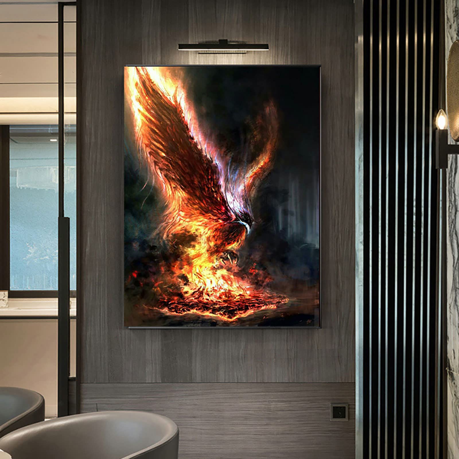 Instarry 5D Diamond Painting Full Groß Flamme und Phönix Wall Decor 90x60 cm