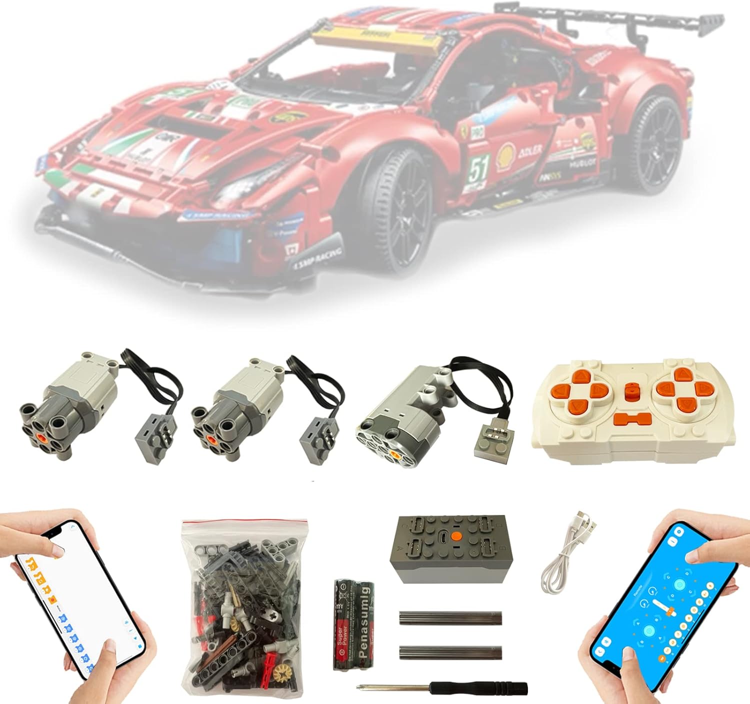 Upgrade Kit for Lego Technic Ferrari 488 GTE 42125: Zambia Ubuy