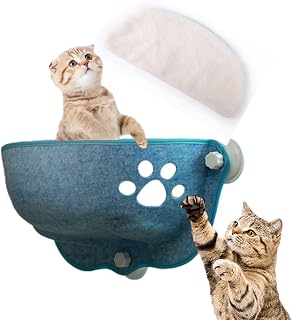 Rede de janela de gato - Poleiro de janela para gatos grandes,Poleiro para janela para gatos cama de feltro parapeitoril rede para animais de estimação com ventosas tapete de pelúcia poleiro Dalian