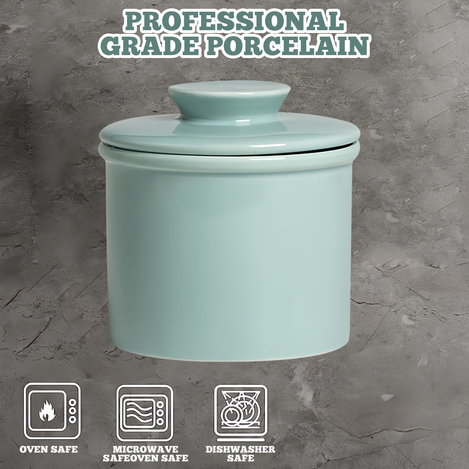 Beurrier En Céramique, Récipient à Beurre, Noir VILDE 139679