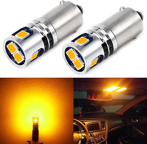 PHINLION BA9S 1889 bombilla LED amarilla ámbar súper brillante 53 57 1895 3893 12929 T4W H5W H10W 12V bombillas LED no polarizadas para lectura de