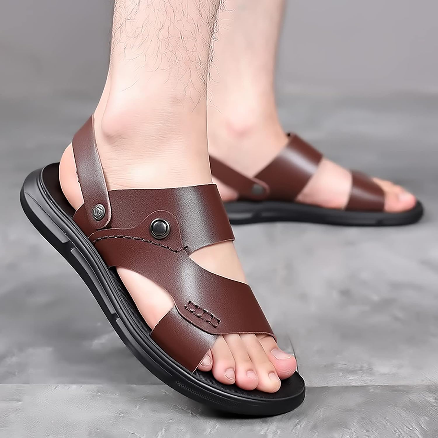 Men's Sports Athletic Summer Beach Slides Outdoor Hiking Thong Flip Flops S Shoes Men 48 Black