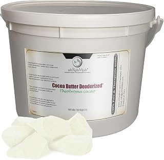 Cocoa Butter Deodorized Wafers || Pure & Natural || Refined & Deodorized || Peru - Half Gallon (Net Wt: 0.9kg/2lb)