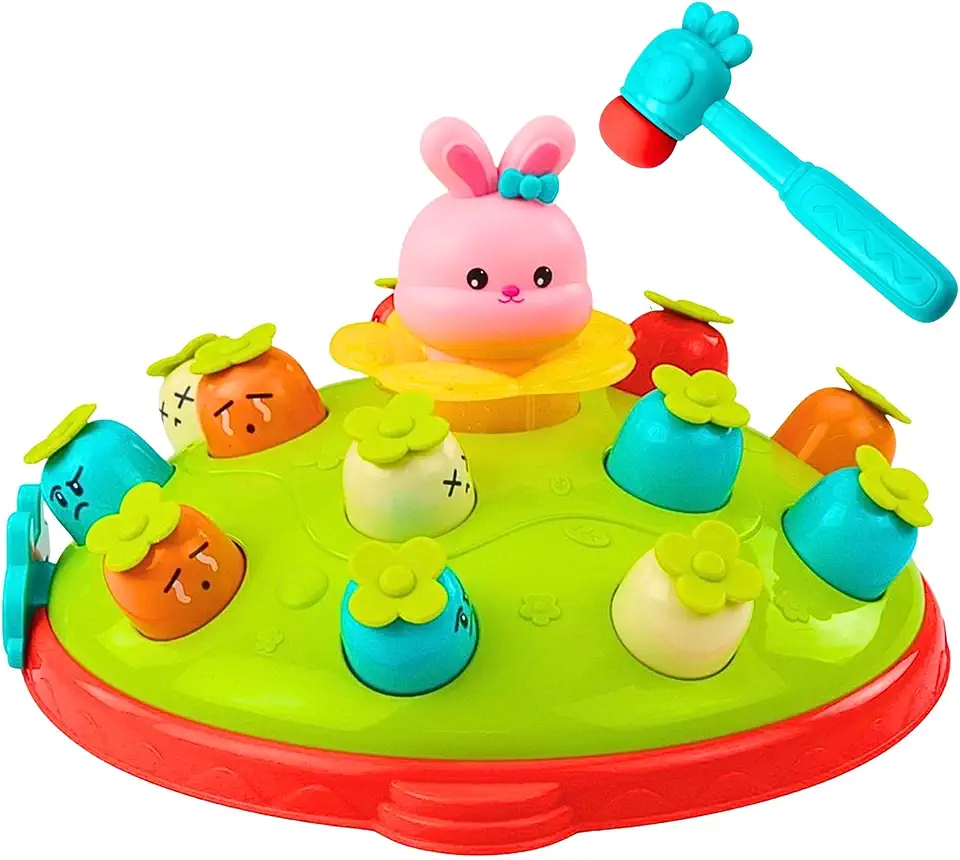 Bate Toupeira Infantil Eletrônico com Martelo — Luz e Som, Desenvolvimento Sensorial e Coordenação Motora, Para Crianças 3 a 6 Anos, Presente de Aniversário e Natal