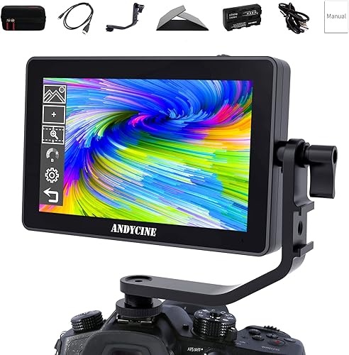 ANDYCINE A6 Plus - Monitor de campo de cámara con pantalla táctil de 5.5 pulgadas, resolución de 1920 x 1080, acepta la señal HDMI 4K compatible con