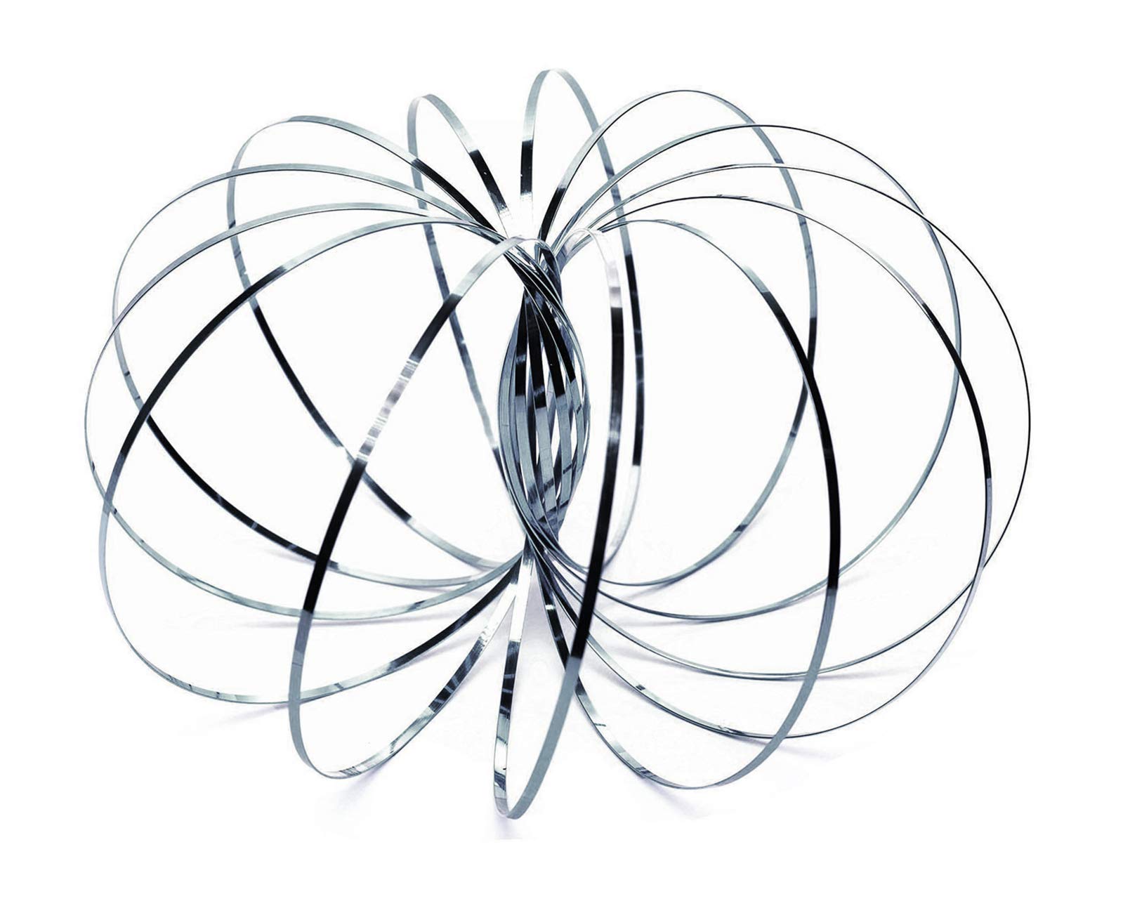 Encore Savage Magic Flow Ring, Spring Bracelet, Interactive 3D Kinetic Flow Ring for Kids Boys and Girls, Silver