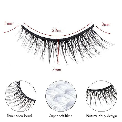 Miniatura 2 de Pestañas postizas de visón en racimo de gato, 0.276 in, pestañas de ojo de zorro, aspecto natural, esponjosas, tira rusa rizada, pestañas en racimo,