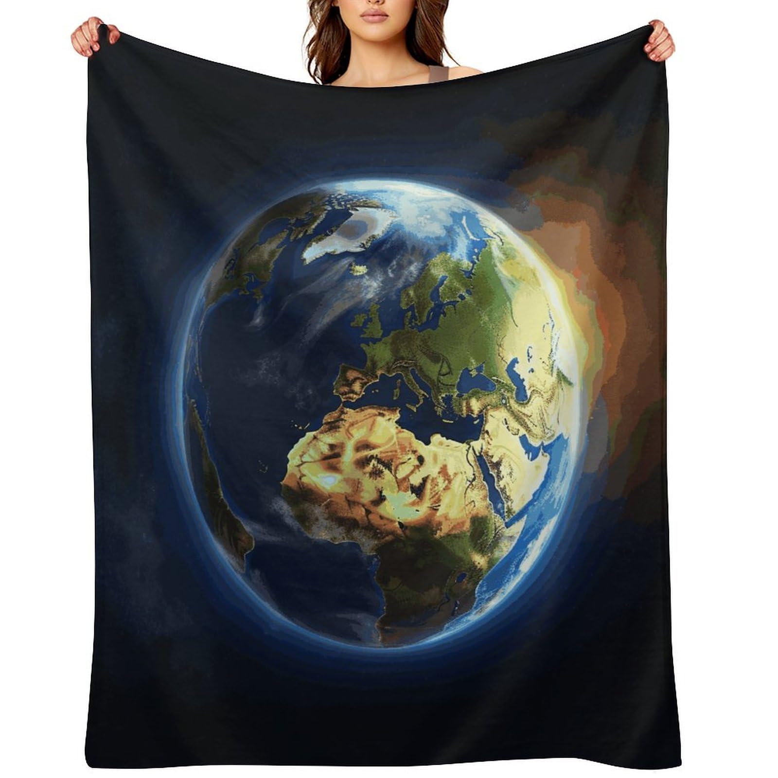 Fekiloot Style Glowing Earth Throw Blankets Camping Blanket60 X80