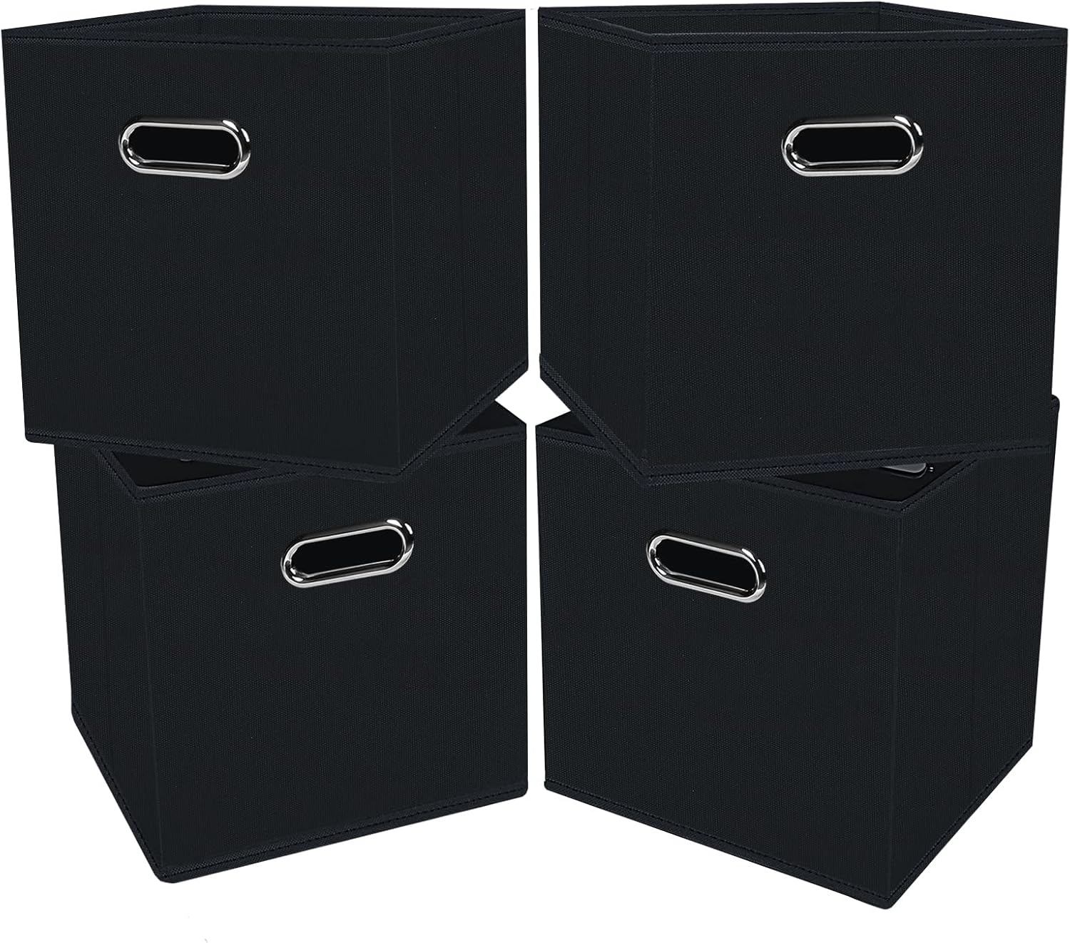NieEnjoy Black Fabric Storage Bins Cubes ,Foldable Storage