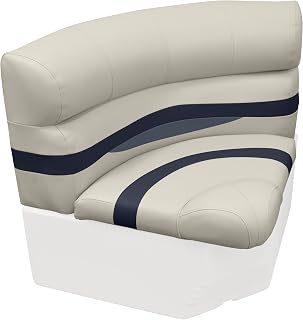 Wise BM11028-986 Premier Series Pontoon 28" Radius Corner Seat Cushion Set, Platinum/Spectra Navy/Cobalt