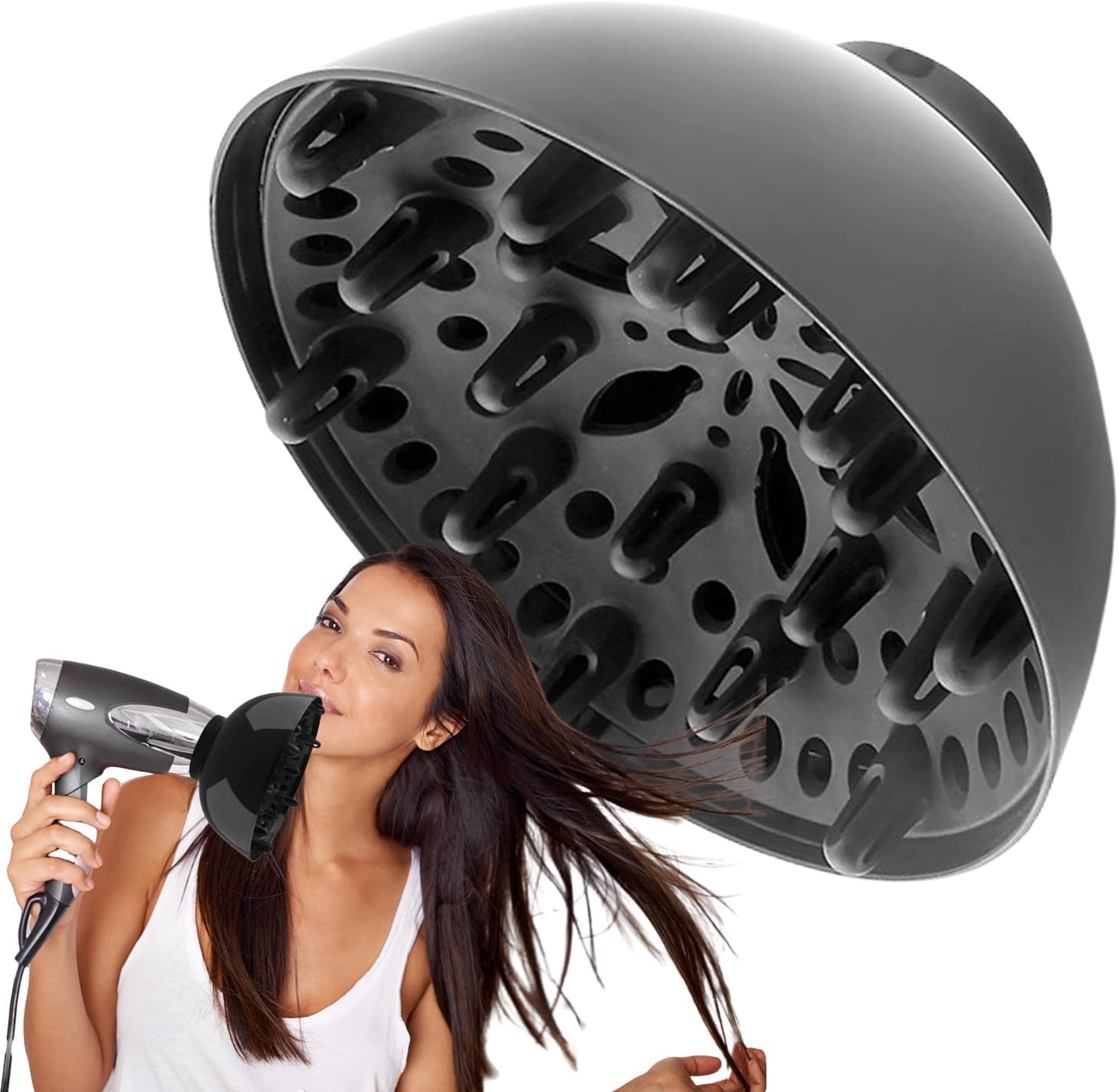 Curly Hair Dryer Diffuser Attachment, Dryer Diffuser Attachment, Perfect Diffusing Support for Home Hair Care and Travel