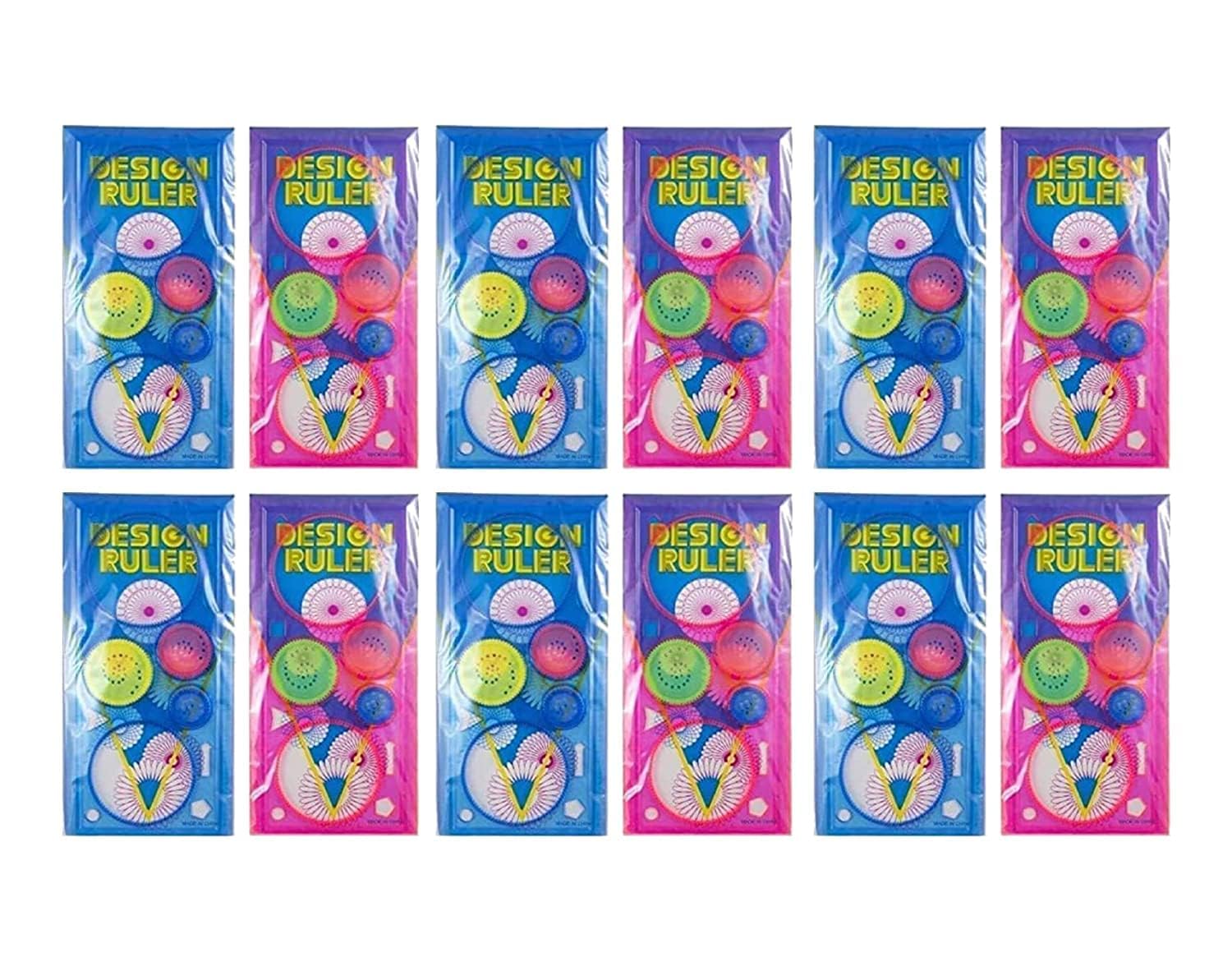 PromoteCreative Gift Designer Spiral Spirograph Geometric Ruler Art & Craft Sets School Stationery Return Gift for Kids -Pack of 12, Multicolor