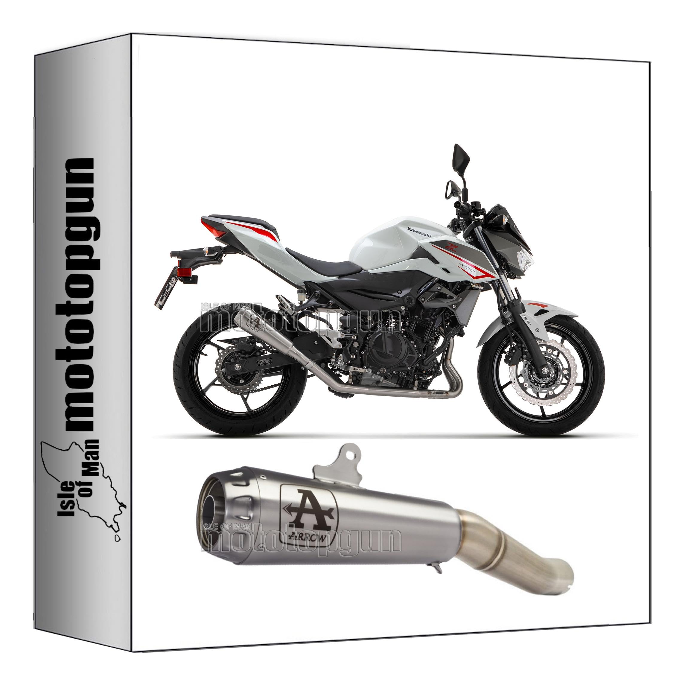 arrow 71874PRI tubo de escape homologado pro-race nichrom compatible con kawasaki z400 z-400 2023 mototopgun