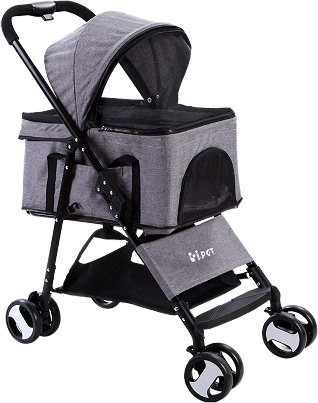 i.Pet Pet Stroller Pram Dog Large Cat Carrier Travel Strollers 4 Wheel