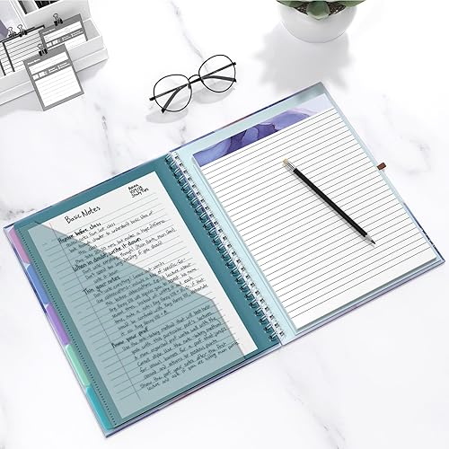 Miniatura 84 de Hongri Clipboard Folio with Refillable Lined Notepad, 8.5 x 11 Folders with Storage 10 Pockets, Spiral Portfolio, Size 12.8x 9.7 in, Office & School